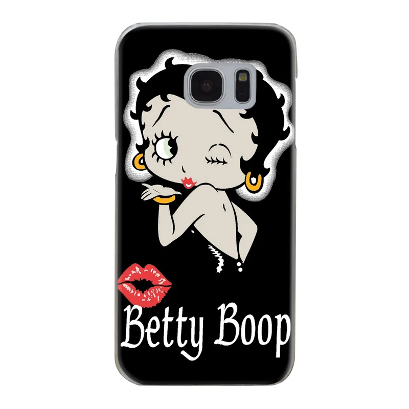 H047 Betty Boop Transparent Hard PC Case Cover For Samsung Galaxy S Note 3 4 5 6 7 8 9 Edge Plus |
