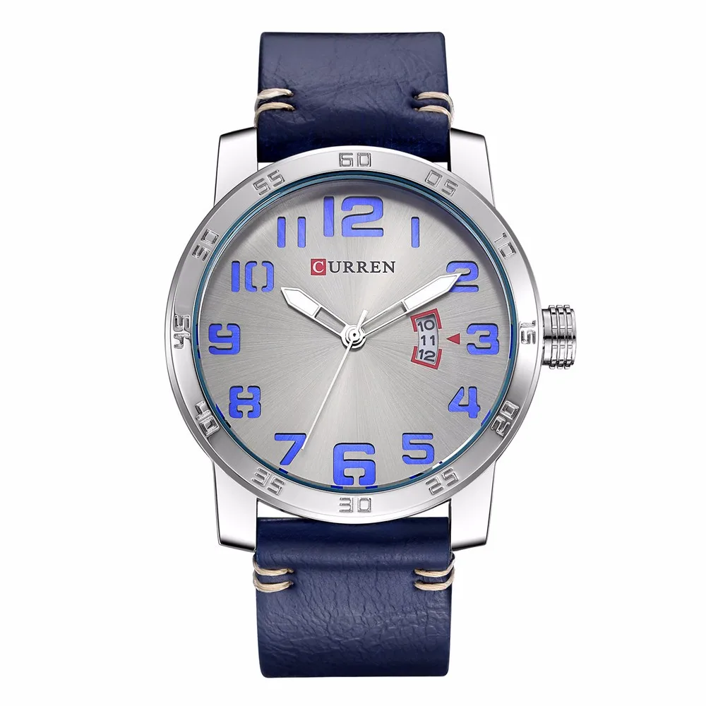 Мужские часы CURREN, брендовые, военные, Reloj, кварцевые, аналоговые, 3D лицо, кожа, армейские, модные часы, спортивные часы, Relogios Masculino