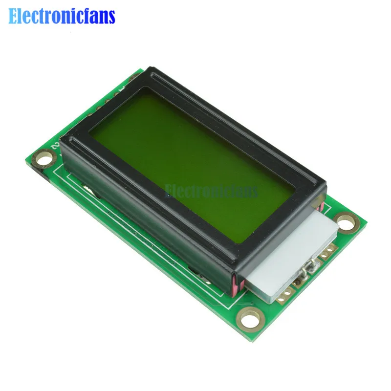 Желтый 0802 ЖК-дисплей 8x2 персонажа ЖК-дисплей Дисплей модуль 5V LCM для Arduino Raspberry pi