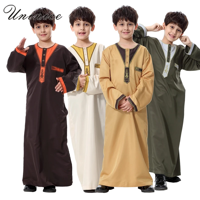 Мусульманская одежда для мальчиков Одежда арабов Мужская abaya Turkey jubba tobe большой