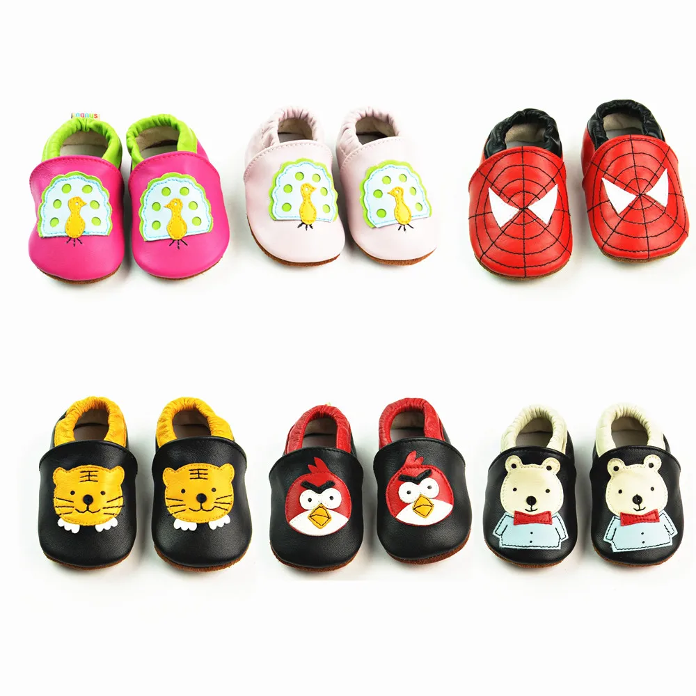 Genuine Leather Cartoon Baby shoes Mixed colors Animal Toddler Baby moccasins Halloween First Walkers Bebe Shoes