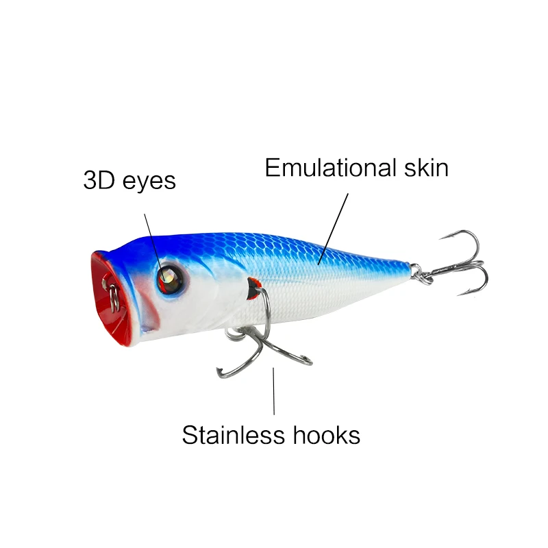 1pc 9cm Popper Fishing Lures Crankbait 13.5g Artificial Topwater Poper Hard Fish Bait Floating Lure Wobbler Tackle Pesca | Спорт и