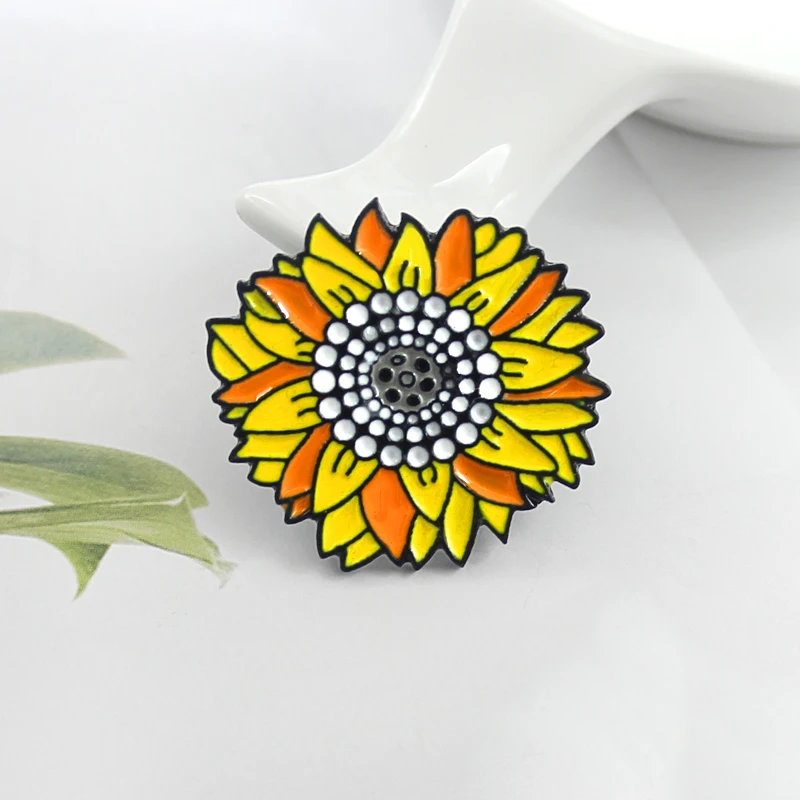 2019 брошь в виде мультяшного растения желтые броши форме подсолнуха