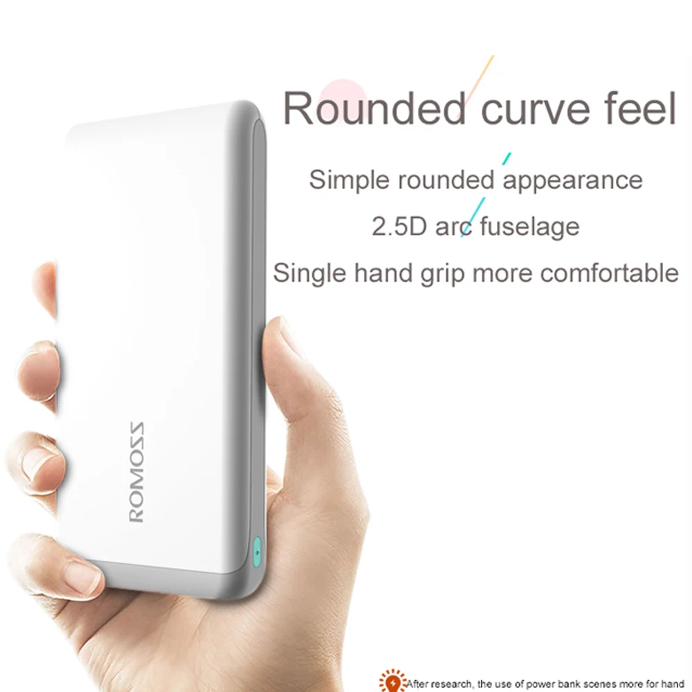 ROMOSS Arrow10 power Bank 10000 мАч портативный 2.1A литий полимерный аккумулятор с быстрой