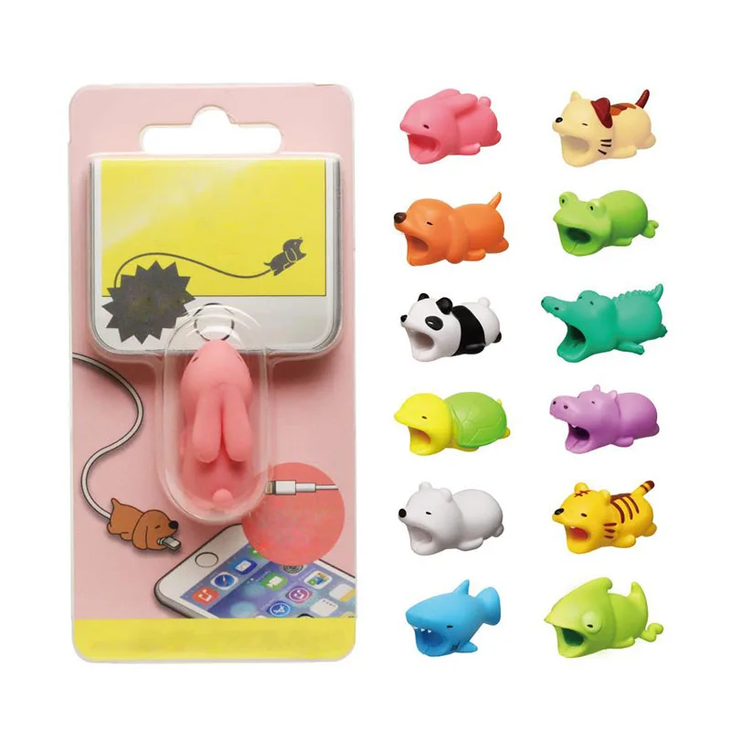 LISM Cute Cartoon Cable Protector For iPhone X 7 8 XR Winder Protective Case Saver Mouse Headphone Earphone Cover Organizer | Электроника