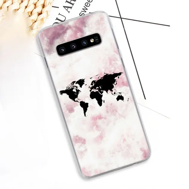 14 Карта мира план путешествий Чехол для телефона samsung Galaxy S10e S10 Plus S8 S9 Plus S7 Edge Note 10 Plus A40 A50 A70 M20 чехол - Цвет: 14