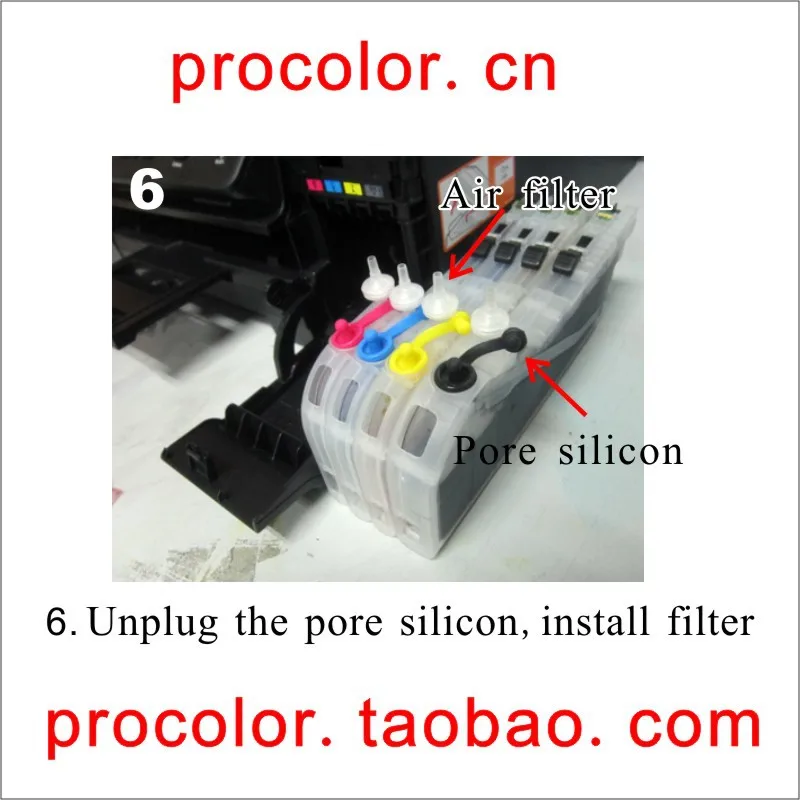PROCOLOR длинные заправка струйных картридж LC123XL-M c Y BK LC125 LC127 для брата MFC-J4710DW MFC-J6720DW
