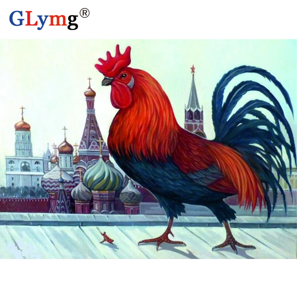 Рукоделие Diy Алмазная картина крестиком Петух Курица животное полностью