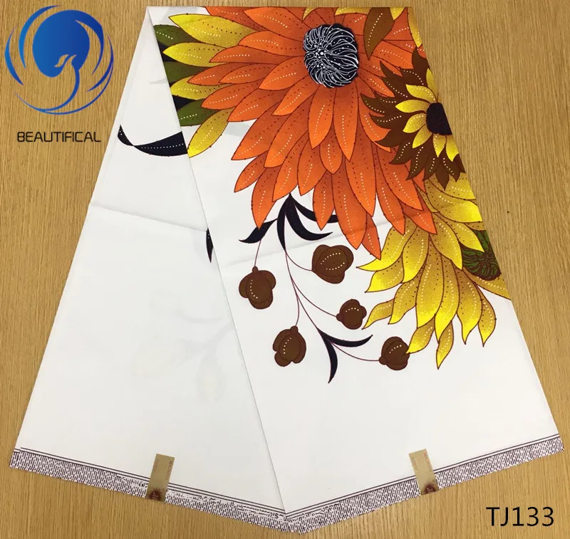 LIULANZHI белая восковая ткань Java большие цветы батик Высокое качество Африканский