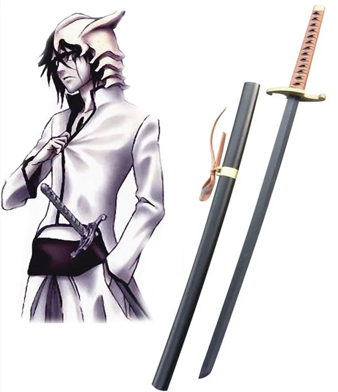 

Fantasy Samurai Blade Replica Bleach Ulquiorra Cifer Cosplay Prop Wooden Weapons Sword Katana Decorative Cosplay Props No Sharp