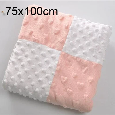 pink big 3D точка Звезда Сердце шаблон сплайсинга флис коралловый Минки мягкий термальный младенец, грудничок, ребенок одеяло постельные принадлежности одеяло пеленать - Цвет: pink big