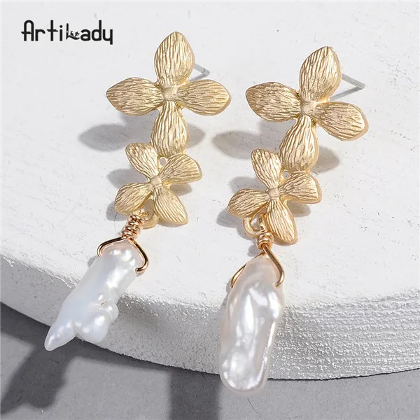 Artilady корейские серьги для женщин, жемчужные серьги для девочек, корейский стиль, модные свисающие подарки на день рождения серьги для женщин - Окраска металла: style