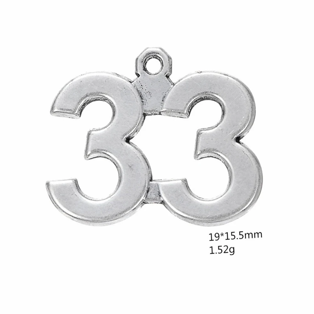 LIKGREAT 30 39 серебряного цвета с металлическим шармом счастливым номером для