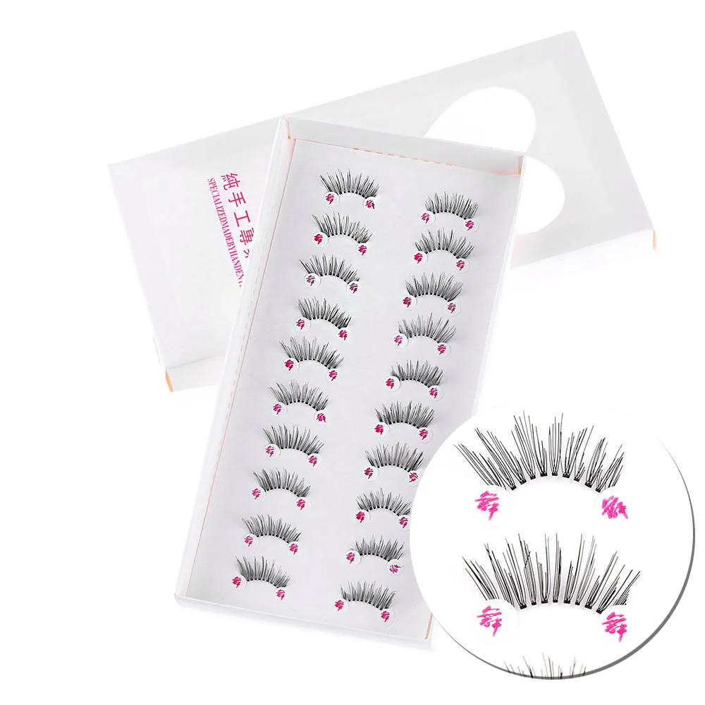 10 пар натуральные черные накладные ресницы для макияжа | Красота и здоровье