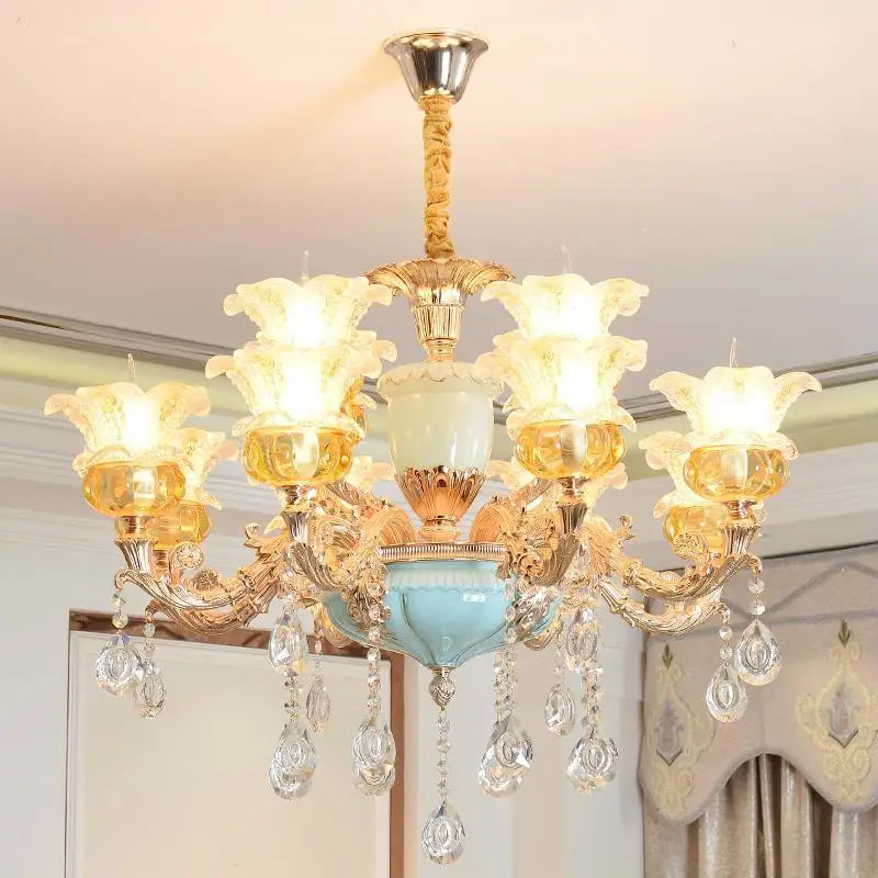 Промышленная лампа европейская светодиодный подвесной светильник с кристаллами