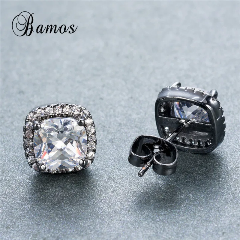 Женские серьги гвоздики из циркония с золотым и черным покрытием|stud earrings|zircon stud