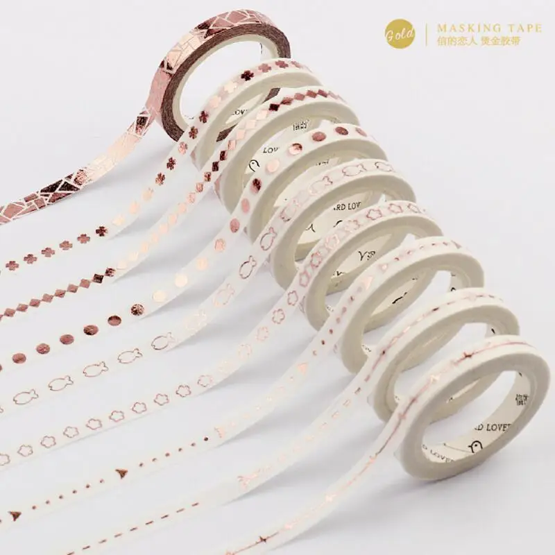 5 мм широкий лидер сусальным золотом геометрические Лазерная Роза цвета: