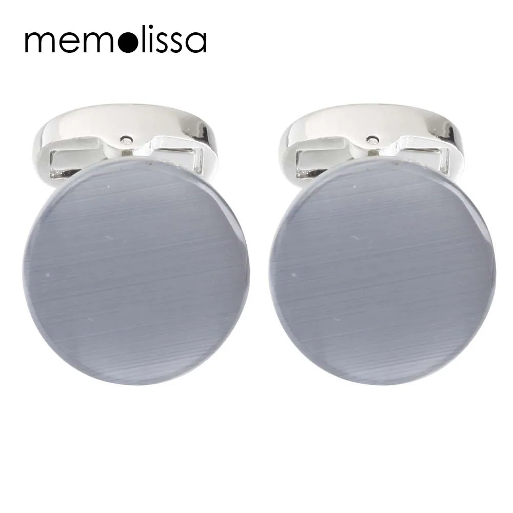 Memolissa круглые запонки для мужчин кошачий глаз опал камень серый цвет роскошные