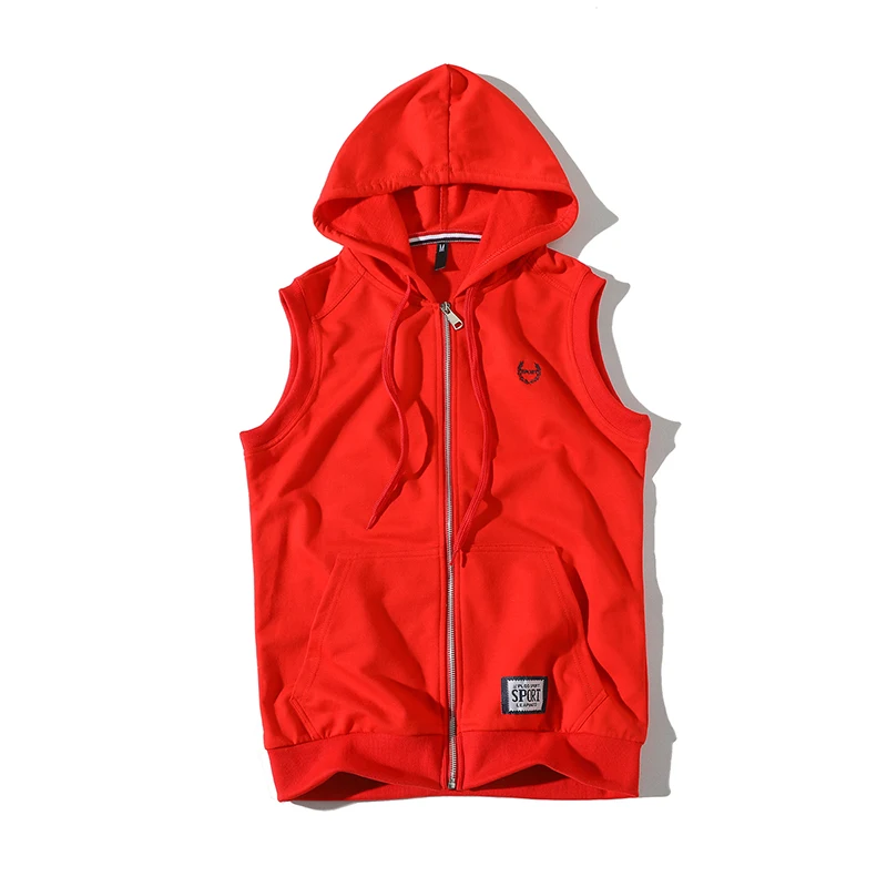 

HOT 2021 Outdoor spring autumn period model sweethearts hip hop street cardigan outfit zipper hooded vest coat boys red jacket