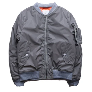 Мужская куртка-бомбер с длинным рукавом, однотонная Светоотражающая куртка, Повседневная серая мотоциклетная куртка в стиле хип-хоп