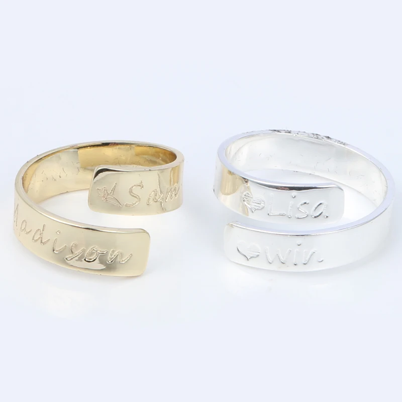 Персональный подарок METOO выгравированное имя медный материал регулируемые