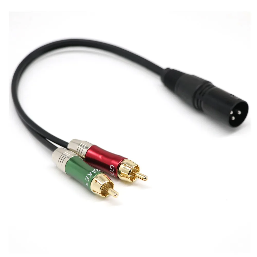 Сейсмический аудио 6 дюймов сплиттер патч Y кабель 1 XLR папа до 2 RCA мужской новый