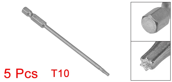 Uxcel 5 шт. 100/50/75 мм длиной 1/" Шестигранным хвостовиком T10/15/6/20/25/27/5/8/9 lite плюс Магнитный с шестигранной головкой отвертка, биты, S2, DIY заменить инструменты