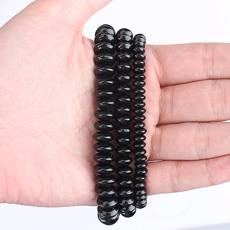 Натуральный черный агат ронли разделительные бусины Abacus оникс свободные для
