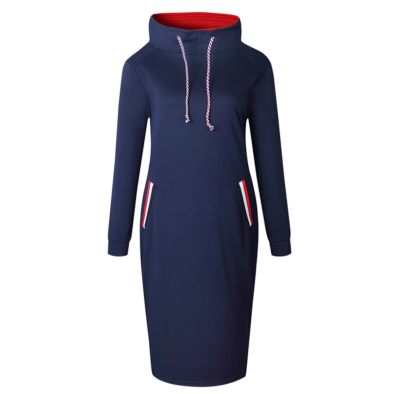 New Year's Turtleneck Pockets Pencil Women Winter Dress High Waist Long Sleeve Office DressTunic Wrap Vestidos Mujer kerst jurk | Женская
