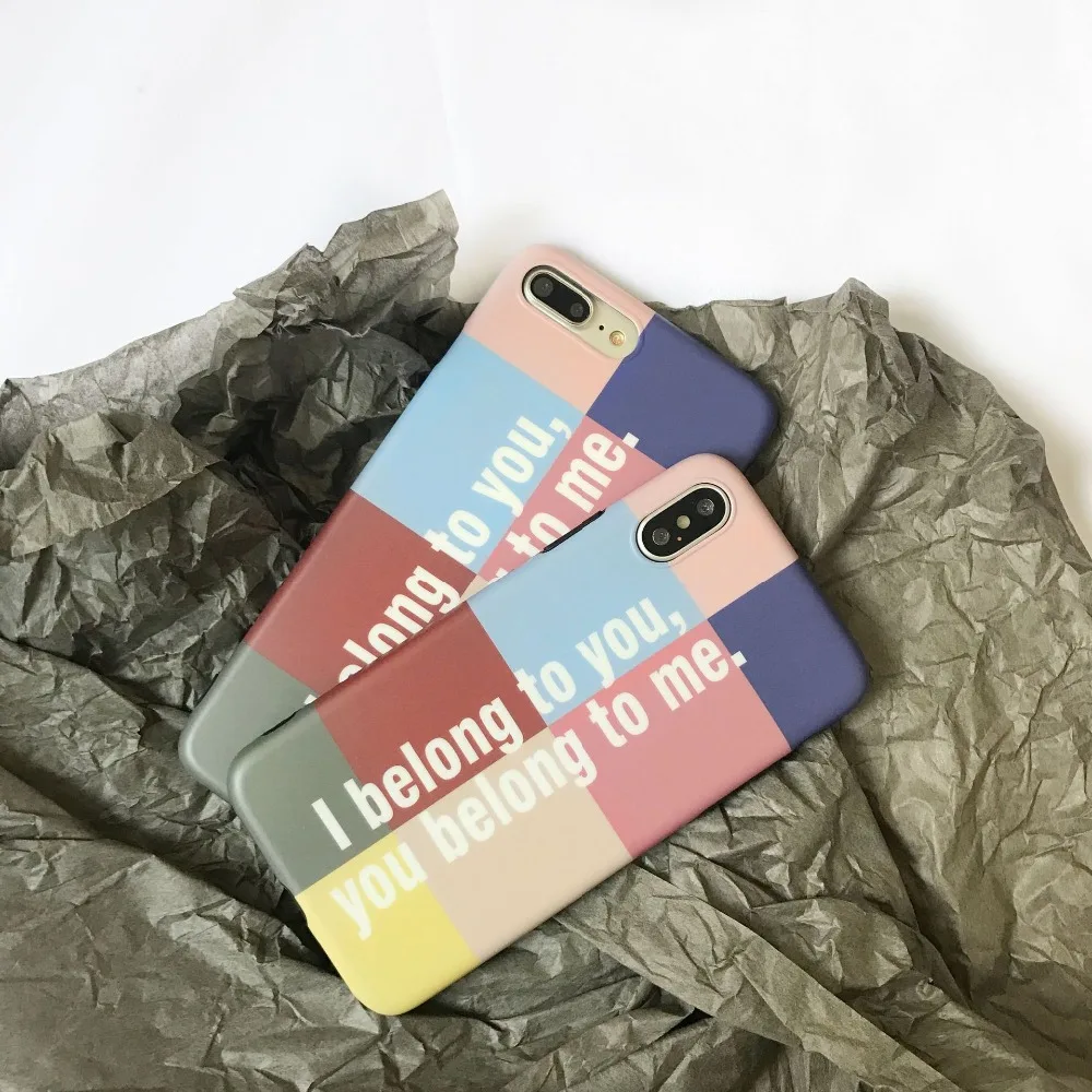 Simple English Letters Phone Case For IPhone XS Max XR Various Color Stitching Shell for 6 7 8 Plus Soft TPU Cover Coque |
