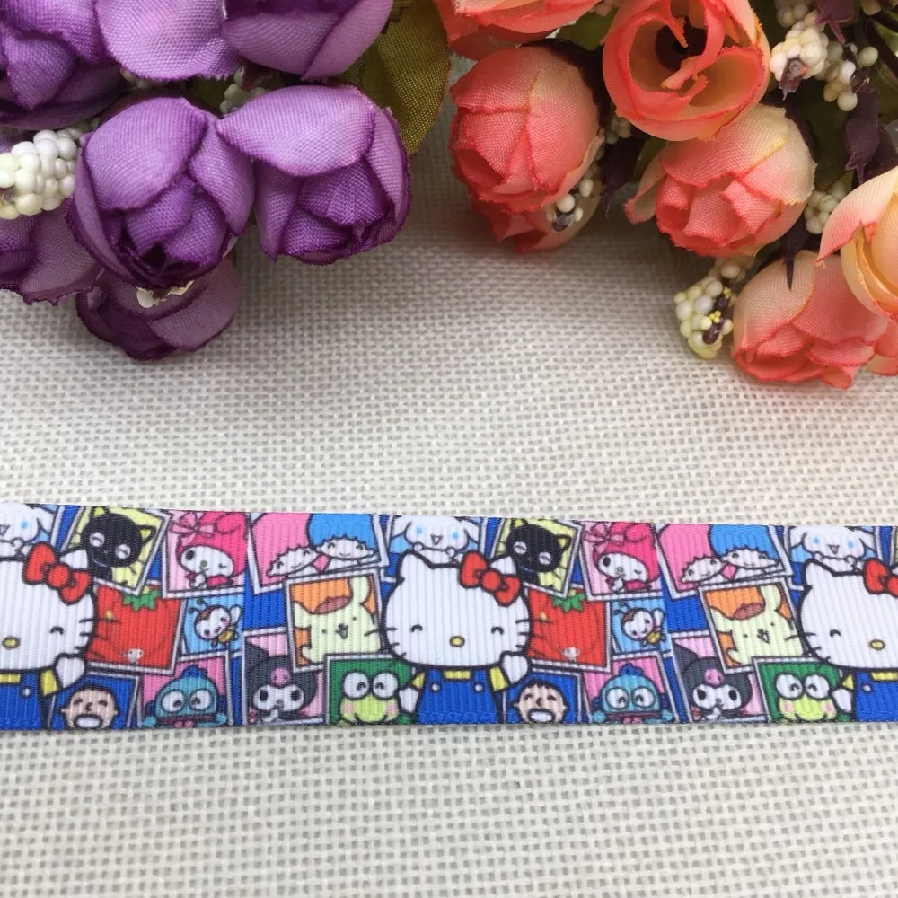 Новое прибытие 1 ''(25 мм) Новое прибытие hello kitty напечатанный grosgrain лента hello kitty 5 ярдов 85452