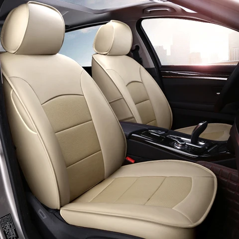 AutoDecorun Кожаные чехлы на сиденья для Mercedes-Benz GLS350d GLS550 GLS400 GLS320 GLS500 воловья кожа сиденье автомобиля крышка 22 шт - Название цвета: Beige