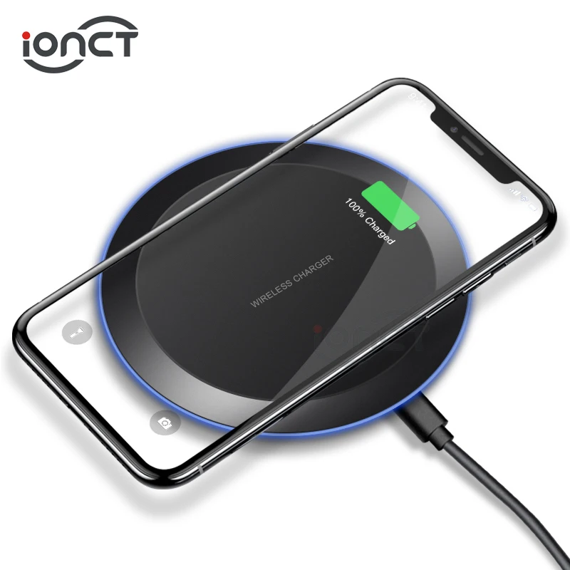 IONCT 10 Вт qi Беспроводное зарядное устройство для samsung S8 S9 iPhone 8 X Xs XR Xiaomi huawei Быстрое