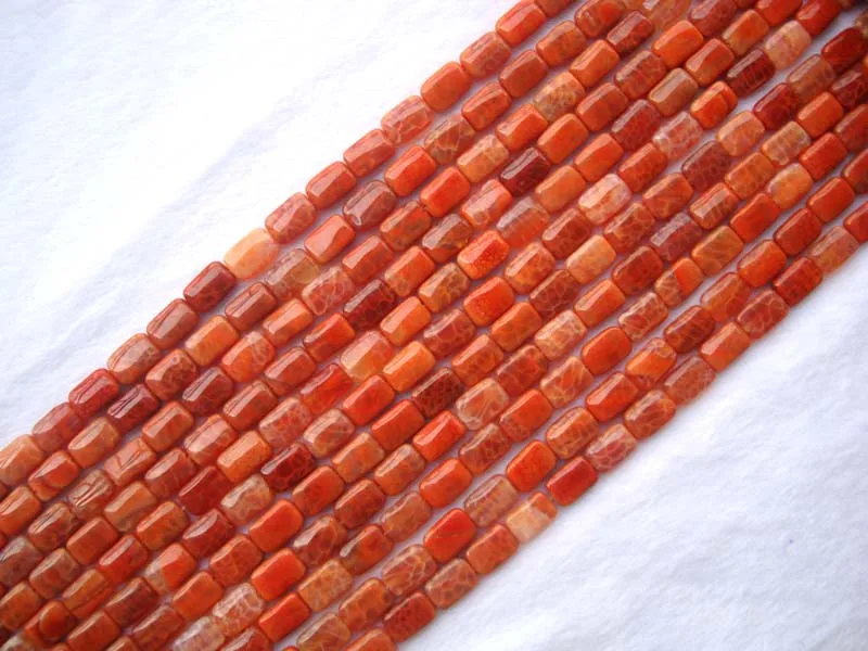 Натуральный краб огненный агат Плоский Прямоугольник 8*12 мм свободные бусины для