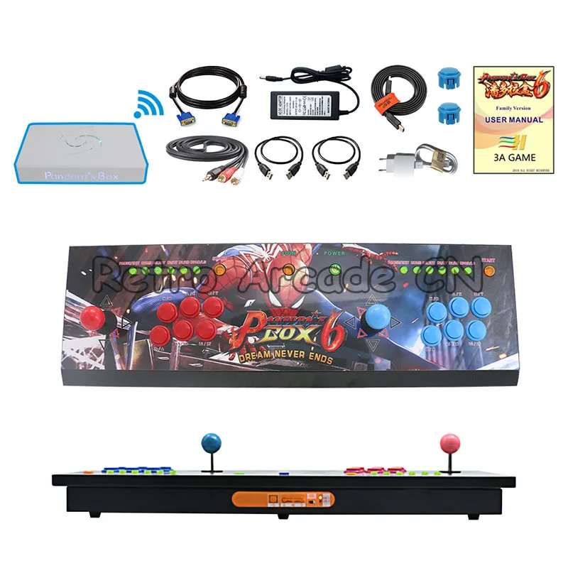 3A игра Pandora's Box 6 1300 в 1 беспроводный джойстик 2 игроков гладить консоли HDMI, VGA, usb для ПК ТВ ps3 Tekken