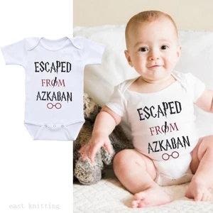 DERMSPE  Novel Newborn Baby Boys Girls Short Sleeve T-shirt Letter Print Romper Baby Jumpsuit Outfit