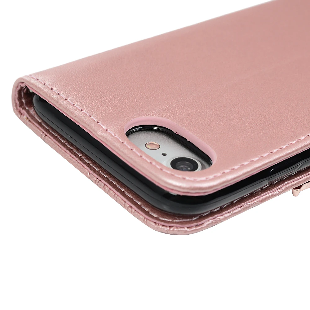 3D со стразами чехол для мобильного телефона IphoneX модный кошелек кожаный iPhone 6 S 7 Plus