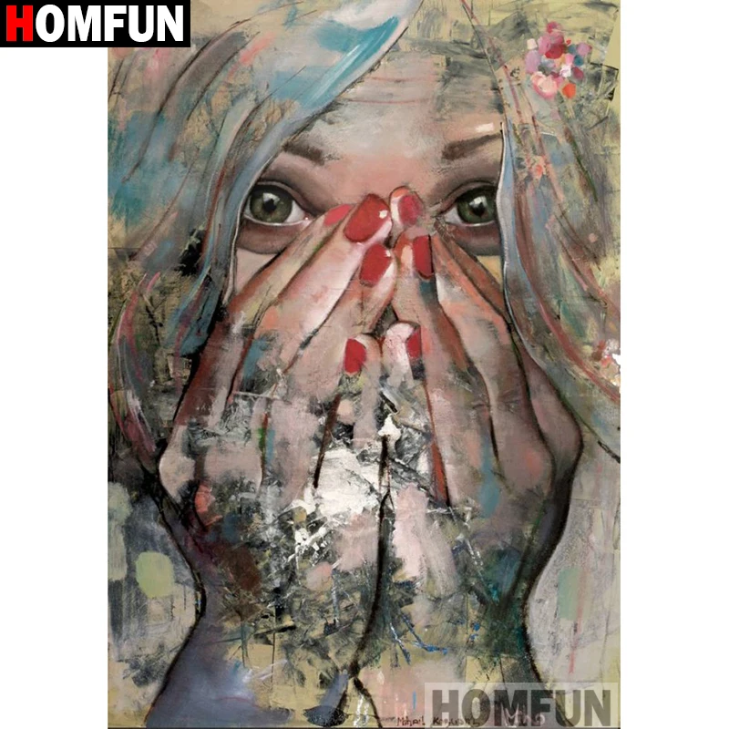 

Алмазная 5D картина HOMFUN «Девочка из мультфильма», полноразмерная/круглая вышивка крестиком, домашний декор, подарок, A16140