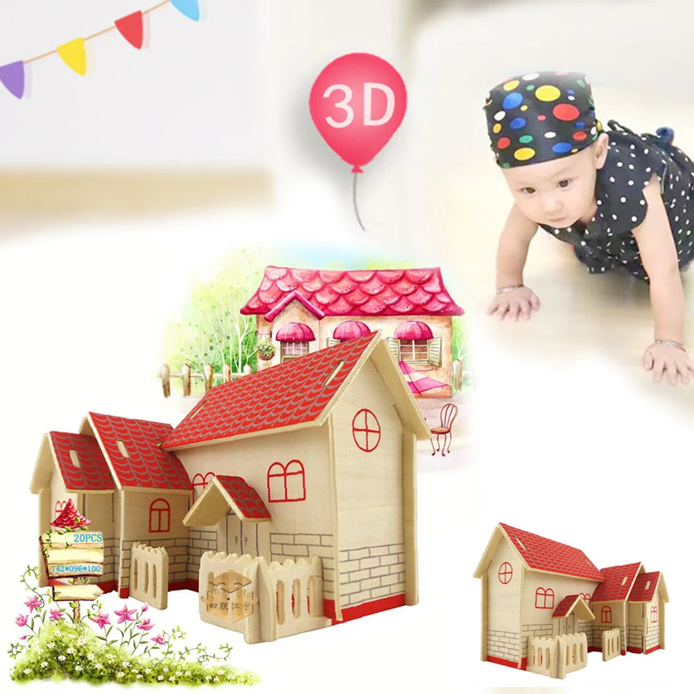 DIY 3D режим дом игрушки дом романтический деревянный домик обучающий пазл игрушка модель Строительство Деревянный 3D пазл для детей и взрослых