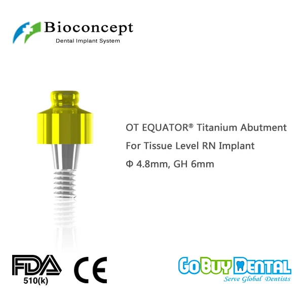 OT экватор титана абутмент d4.8мм GH 6 мм для Straumann tissure Level RN Implant(034060 1)|Модель зубов с
