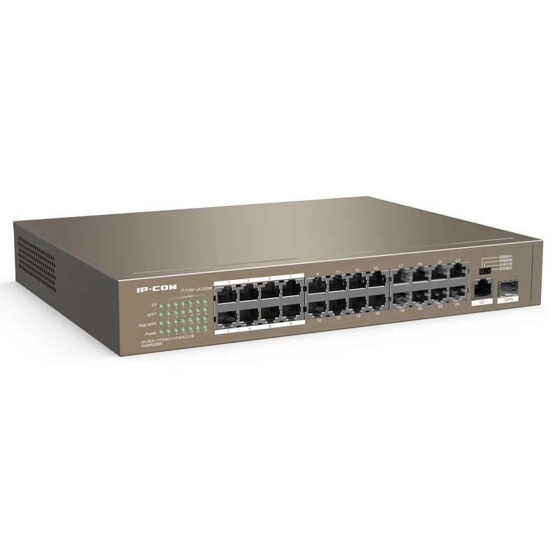 F1126P-24-250W 24 10/100 Мбит/с Base-TX RJ45 порт Ethernet сетевой коммутатор порта s 225 Вт PoE источник