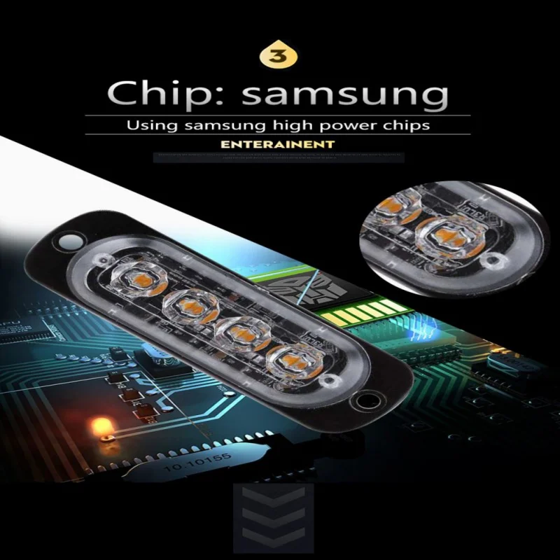 4 Led Стробоскоп мигающий предупреждающий свет решетчатая подсветка фары для грузовика автомобильная лампа мигалки Янтарный Синий Красный светофоры