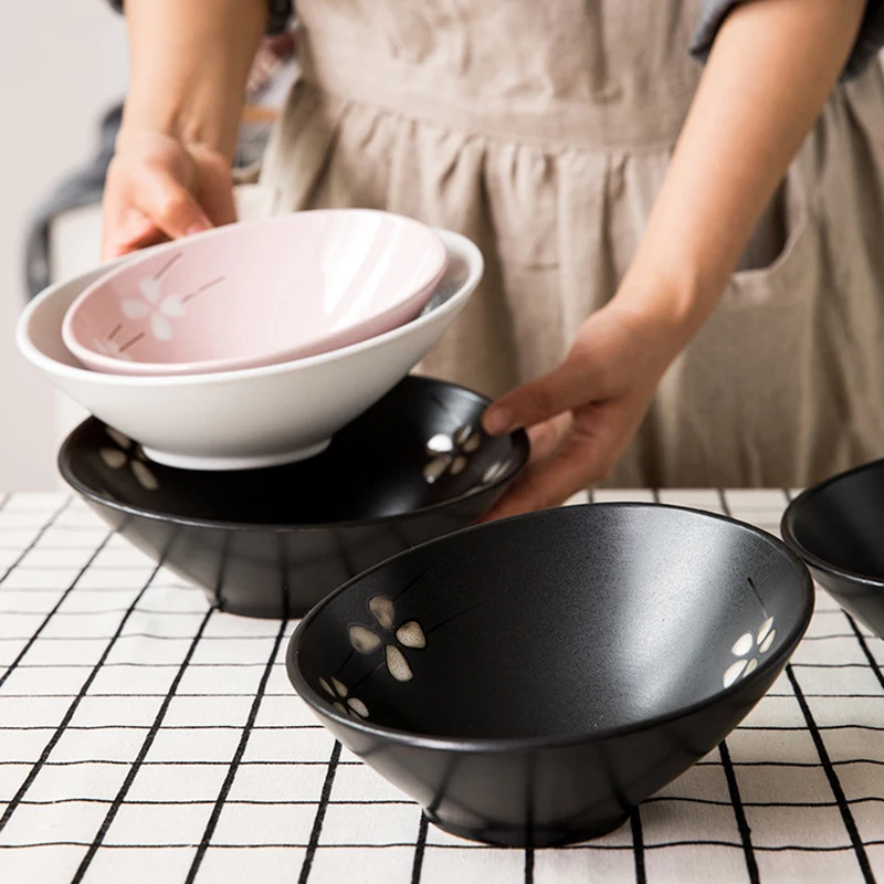 Керамическая миска для супа салат косая рта ресторан горячий горшок миски еды