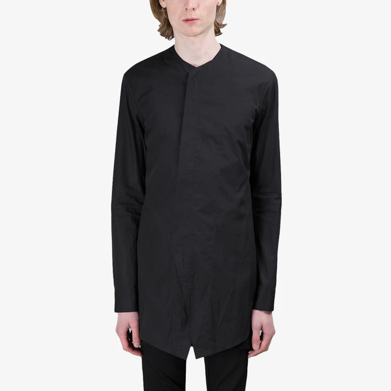 S ~ 5XL Новая мужская мода без воротника стройные шейный платок простой с круглым
