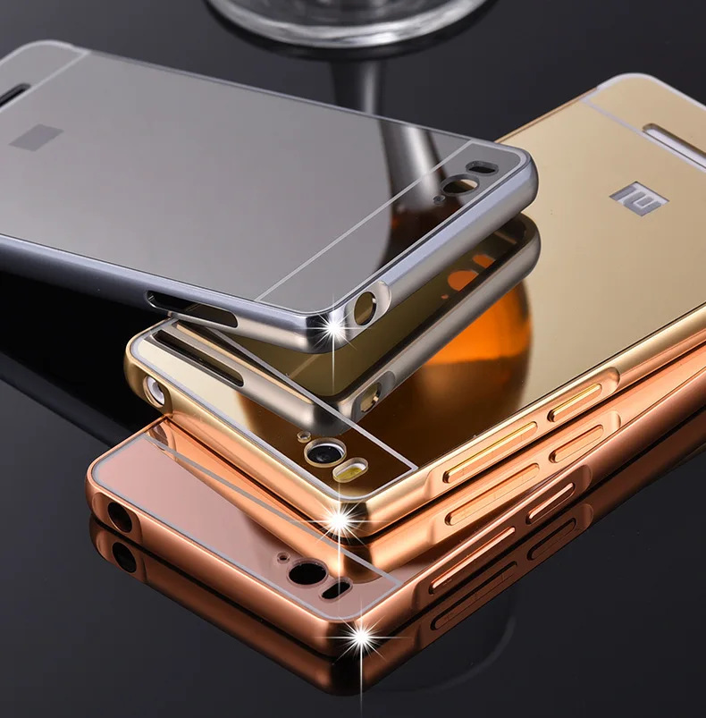 Чехол для Xiaomi Mi4C, роскошная зеркальная задняя крышка из поликарбоната и металлический чехол с алюминиевой рамкой для Xiaomi Mi4i 4C M4i M4C, чехол для сотового телефона