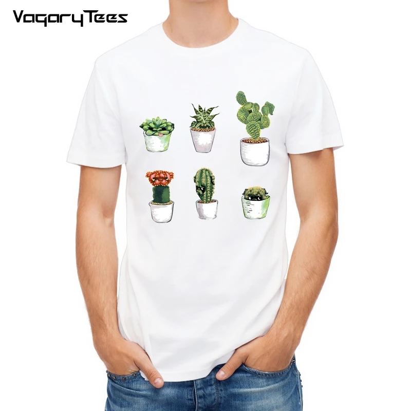 2019 Оригинальные креативные Забавные футболки с рисунком мопса и кактуса Мужская