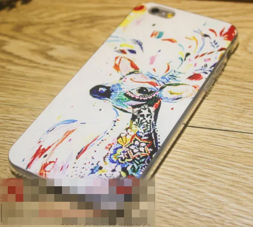 2016 лучшие продажи популярных окрашенные тпу чехол ручная роспись олень для iphone 6