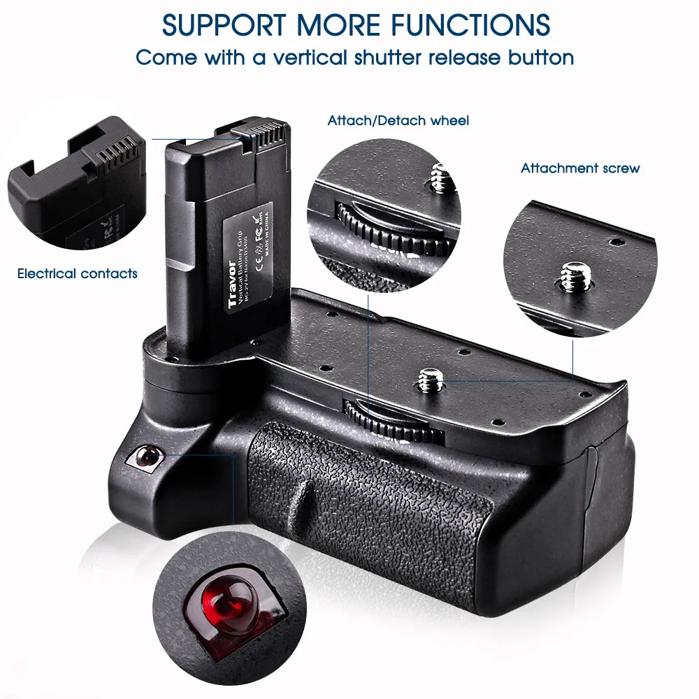 Держатель аккумуляторного отсека Travor для цифровой зеркальной камеры Nikon D3400