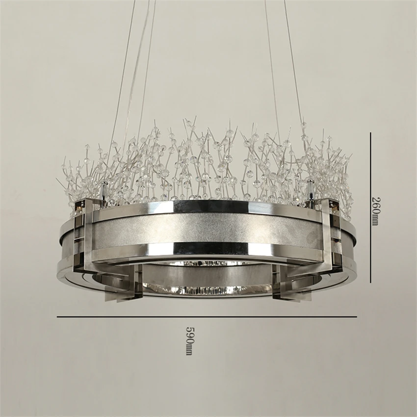 Современные лофта светодиодные люстры из нержавеющей стали круглые подвесные