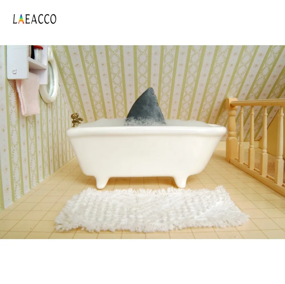 Laeacco Фото фоны ванная комната кроватка Ванна ковер новорожденный портрет